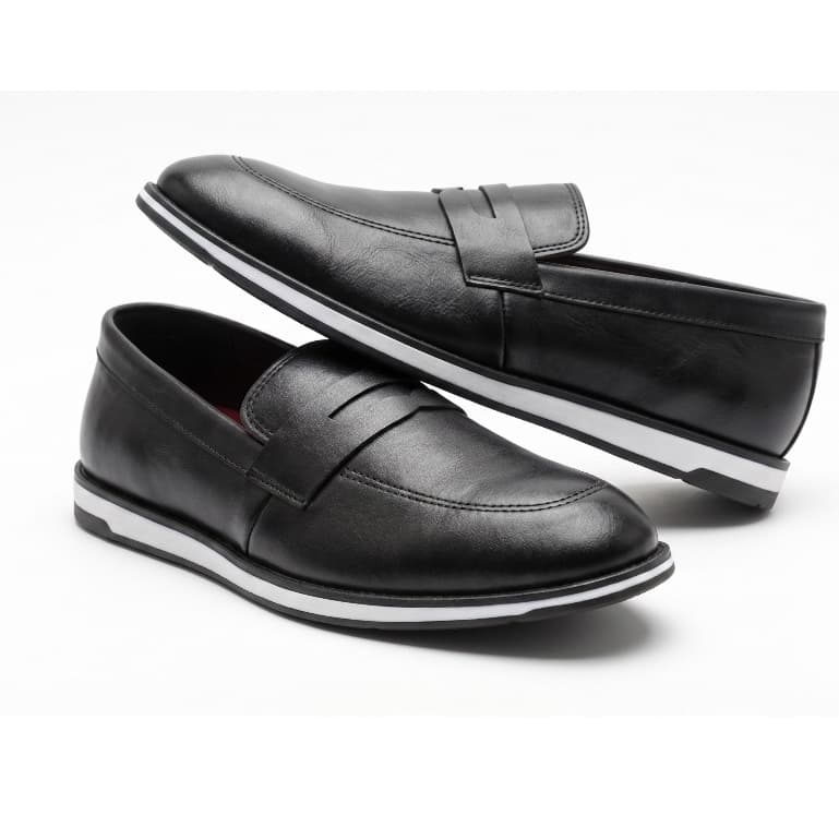 Sapato Social Masculino Loafer em Couro Sintético Confortável Casual Elegante Slip On