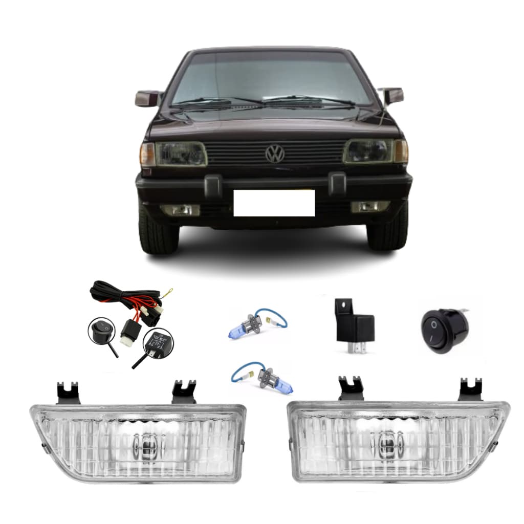 kit Par Farol Milha Auxiliar Gol Saveiro Parati quadrado 87 a 94