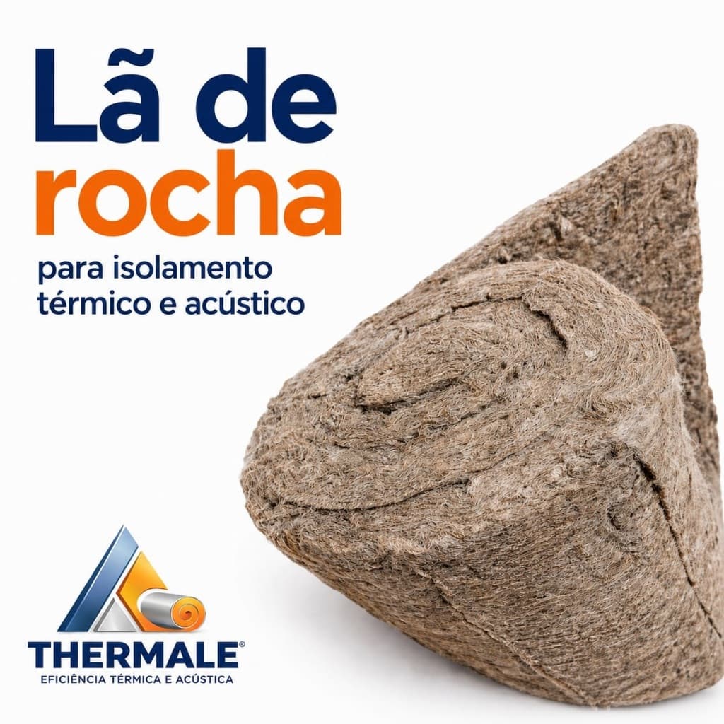 Lã de rocha 48 kg - 9,000x1,200x50mm - (10,8 M²) - Isolamento térmico e acústico.