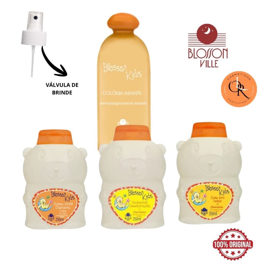 Família Kids laranjinha (4 itens)Colônia+Shampoo+Condicionador+creme para pentear