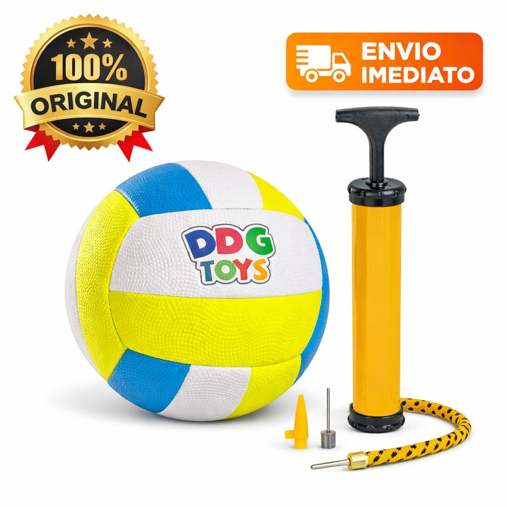 Kit Bola de Vôlei Semi Profissional + Bomba de Encher-24cm Treino Resistente Durável Alta Precisão