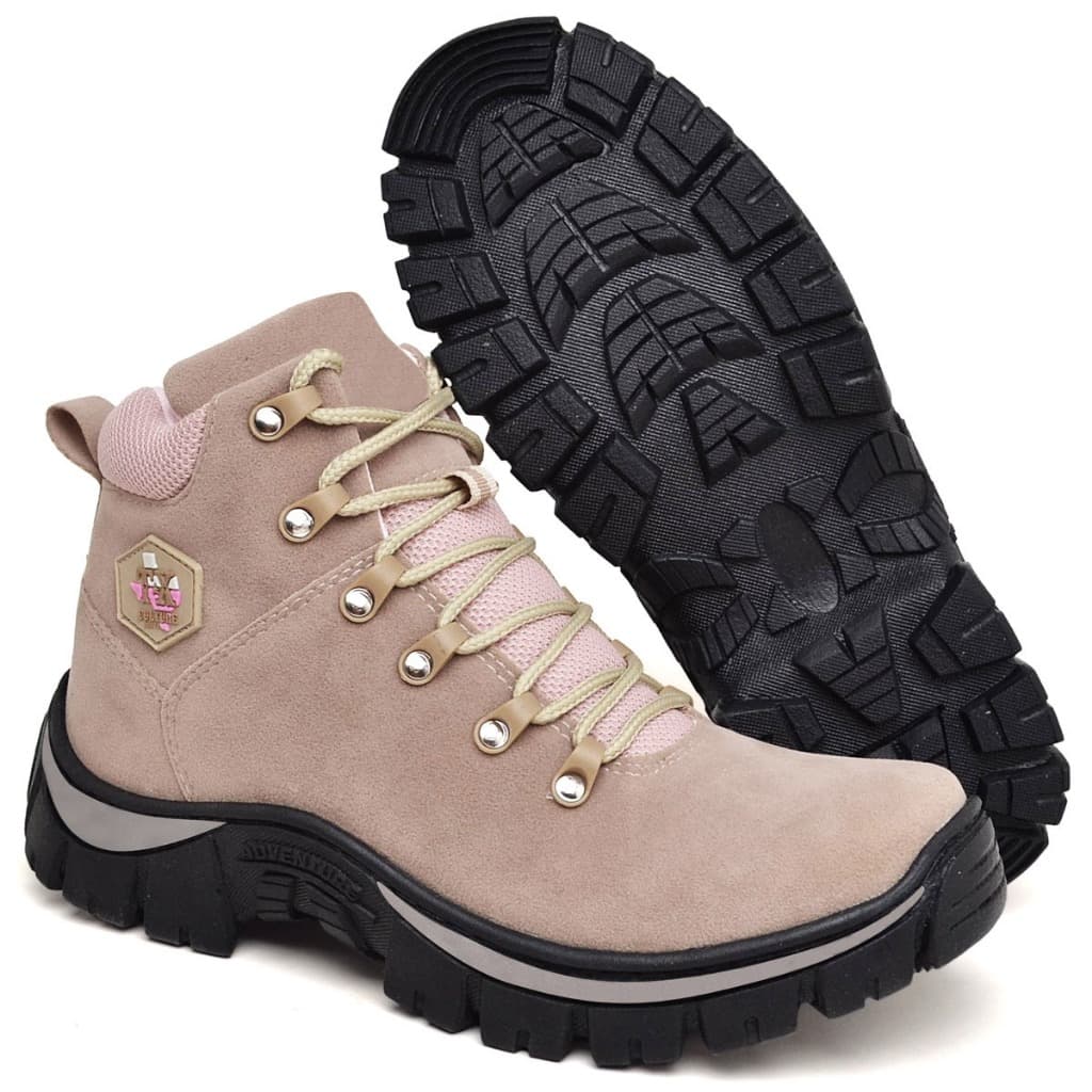Bota Coturno Feminino Polo Blu Cano Curto em Sintético Camurça e Nobuck Estilosa Leve Confortável