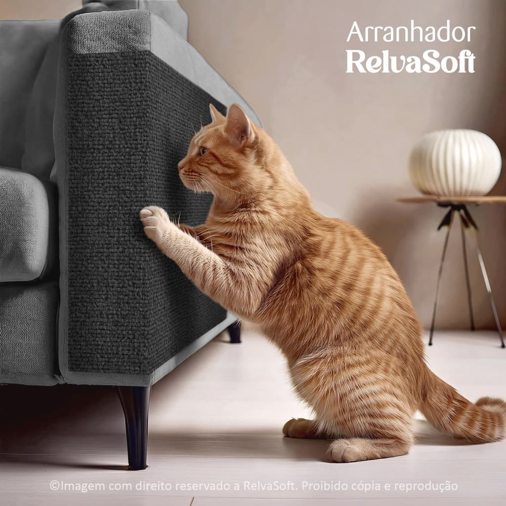 Protetor para Gato Carpete Adesivo 120x50cm p/ Sofá - Cama Box - Móvel