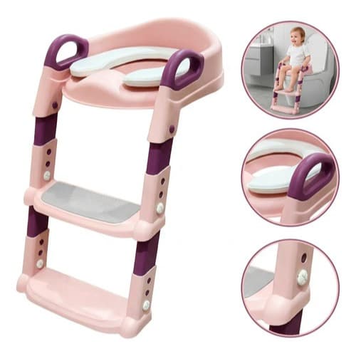 Assento Redutor Infantil com Escada para Vaso Sanitário Troninho Seguro e Ajustável