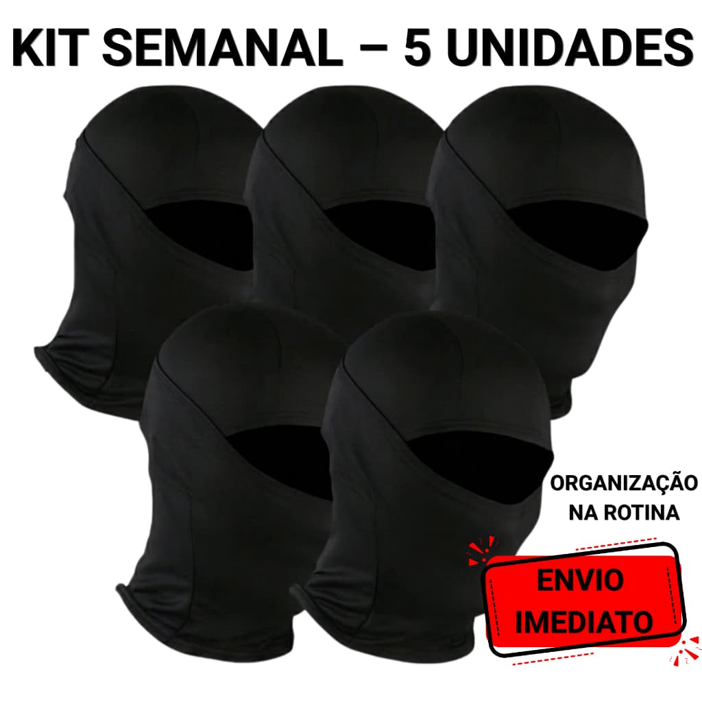 Kit 5 Balaclavas Touca Ninja Térmica Peluciada Unissex  Antivento Proteção Frio UV Uso Diário