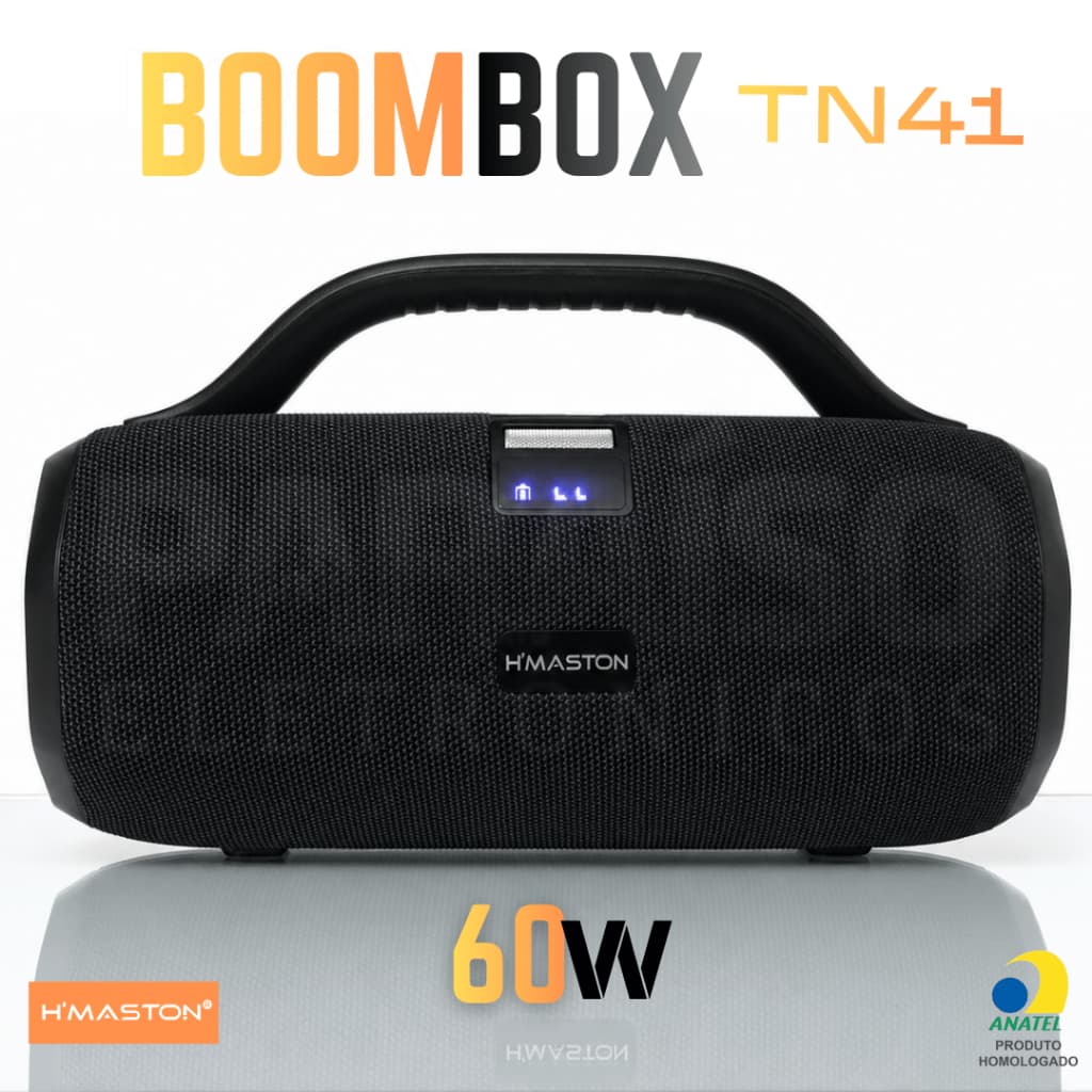 BOOMBOX Caixa de Som 60W Potente Bluetooth Premium Prova d'Água TWS Subwoofer H'Maston TN41