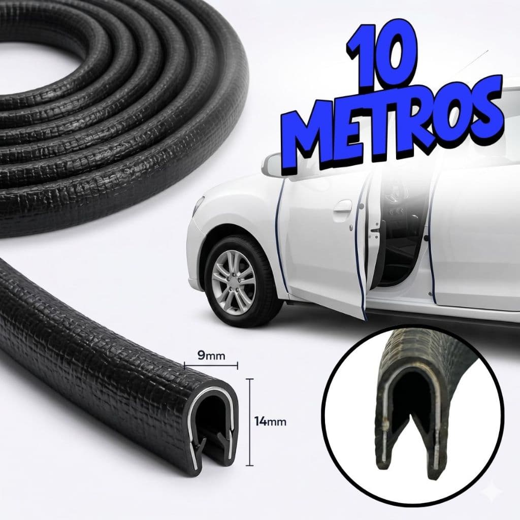 10 metros Borracha Protetora para Porta de Carro Bordas Veiculo Universal Carro Casca Cobra Alta 9x14