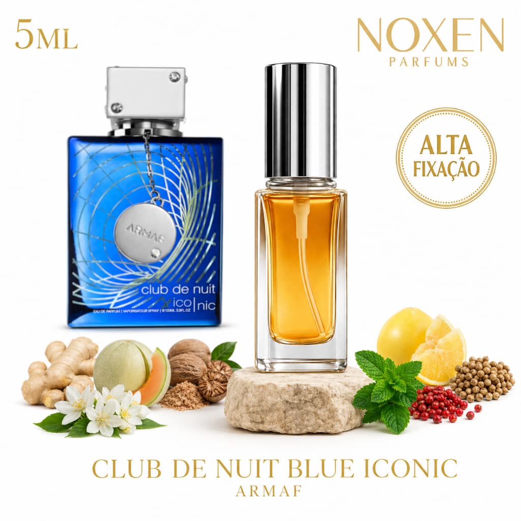 Perfume Masculino 5ml Premium Vidro Spray Blue Iconic Fresco Elegante Importado