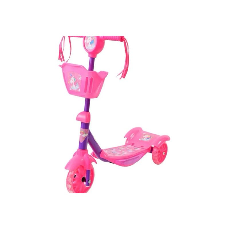 Patinete Infantil 3 Rodas Unicórnio Lulie Sport com LED e Cestinha – Diversão Mágica com Segurança!