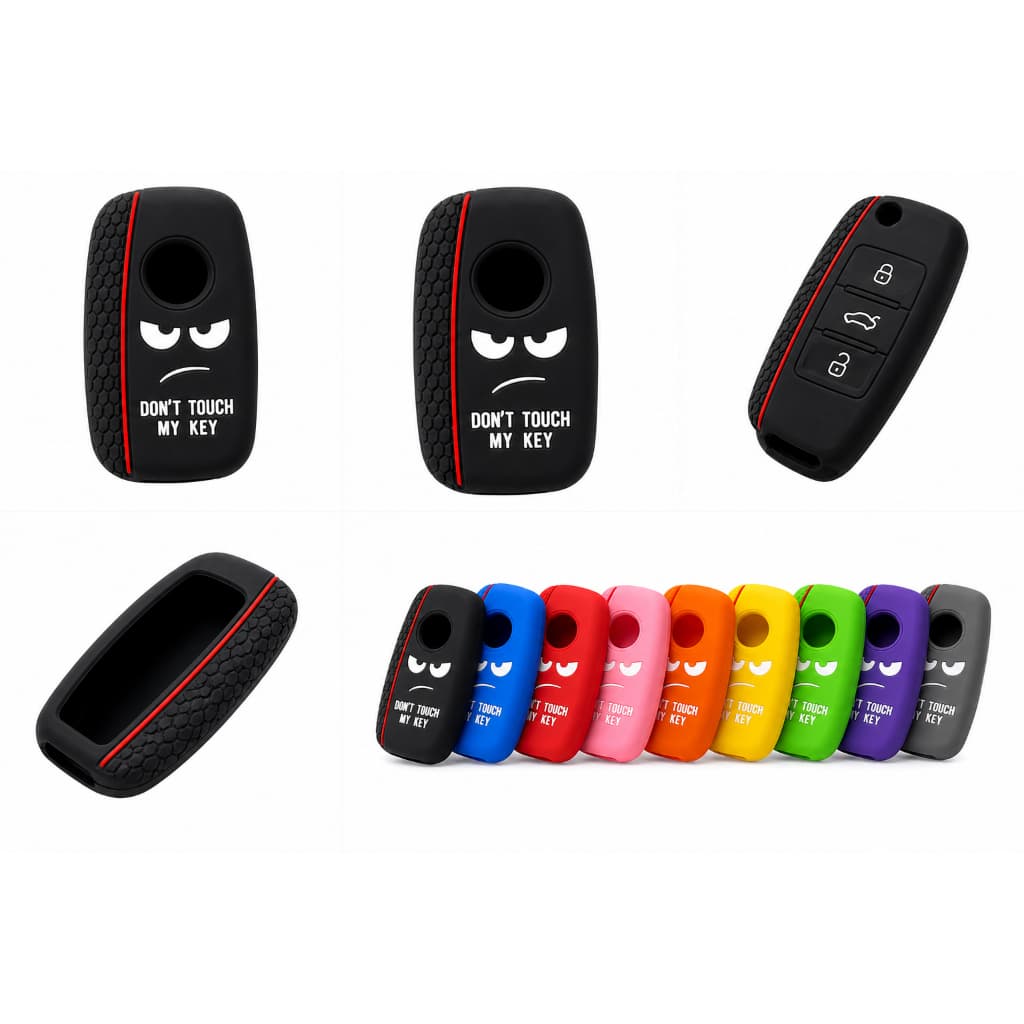 Capa Silicone Chave Canivete Carro Proteção Antiderrapante "Don't Touch My Key" Várias Cores