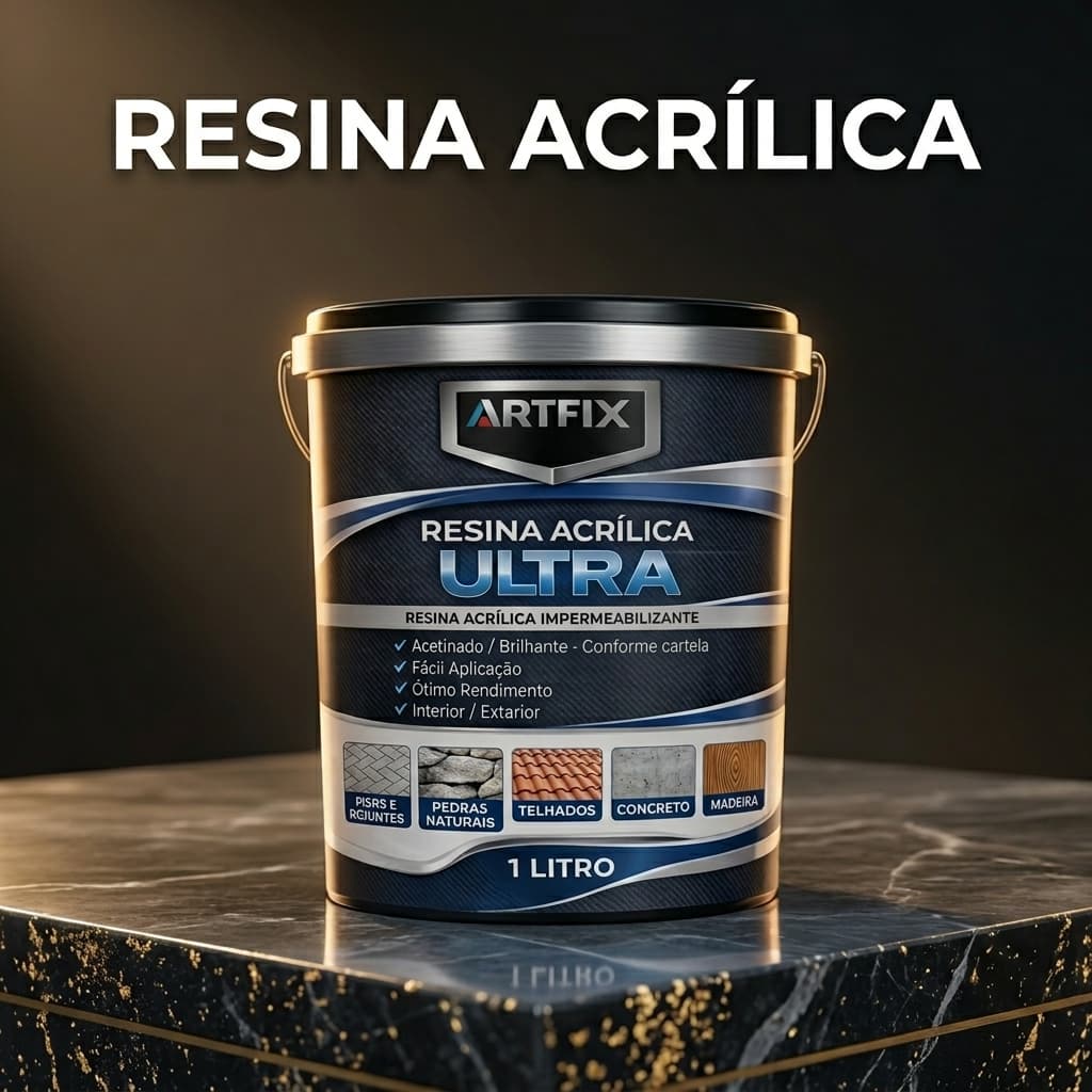 Resina Acrílica 18L à Base de Água para Proteção e Impermeabilização de Telhados, Pisos e Tijolos