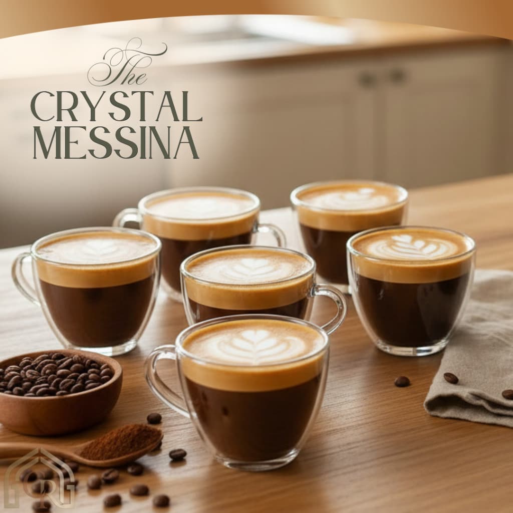 Kit Jogo 6 Canecas De Vidro 250ml Café Chá Cappuccino versátil mesa posta café da manhã presente