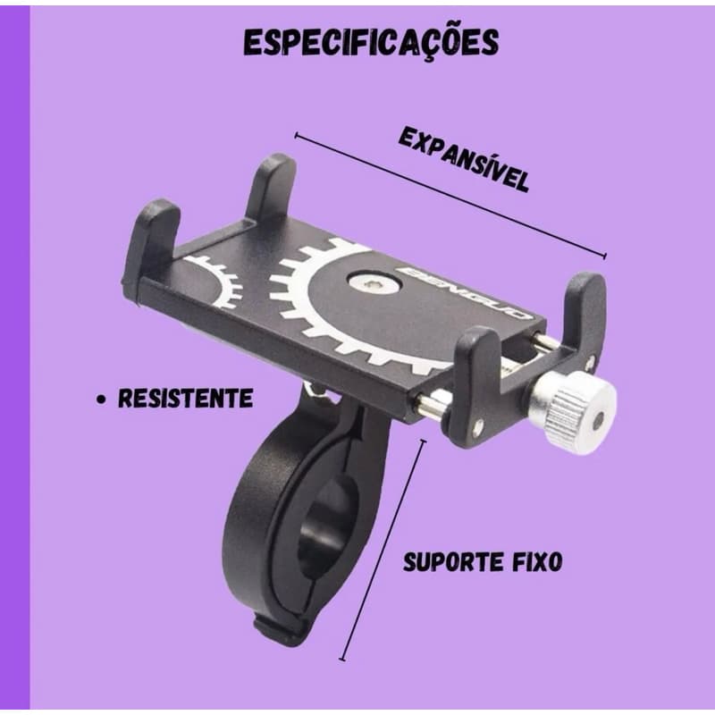 Suporte de Celular para Moto e Bicicleta com Alumínio Resistente