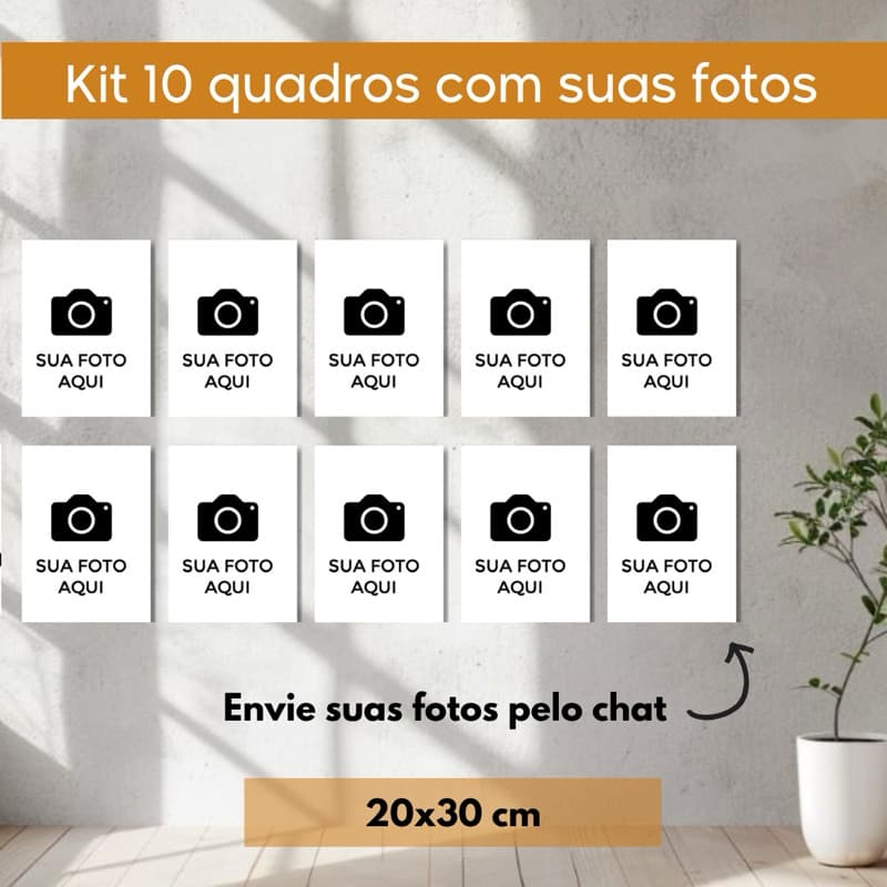 Kit 10 Quadros decorativos personalizados com sua foto família pet placa MDF sem moldura presente 20x30 envio expresso