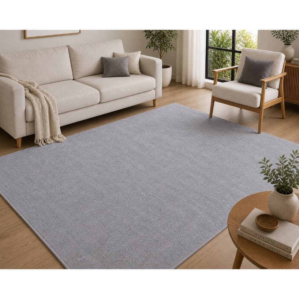 Tapete Antiderrapante Sala Quarto Grande Moderno Macio Lavável Decoração Bege Cinza Premium