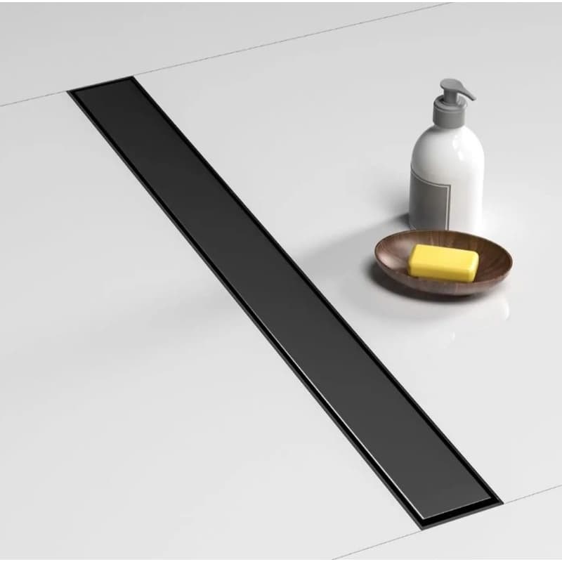 Ralo Linear Invisível Sifonado Inox Preto 6x50cm Banheiro Lavabo Área gourmet Lavanderia
