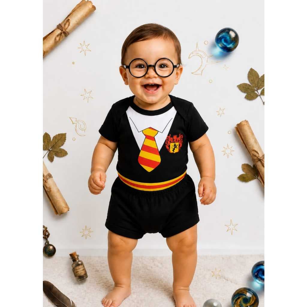 Body bebê menino hary potter tematico mesvesario