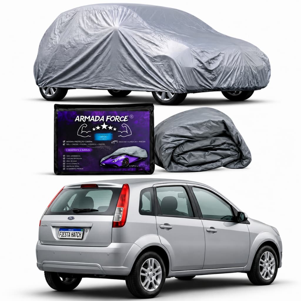 Capa De Carro Ford Fiesta Hatch 100% Impermeável Sem Forro ou Com Forro Proteção Premium anti UV