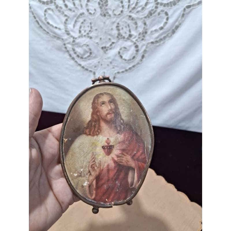 Mini quadro sagrado coração/antiguidade
