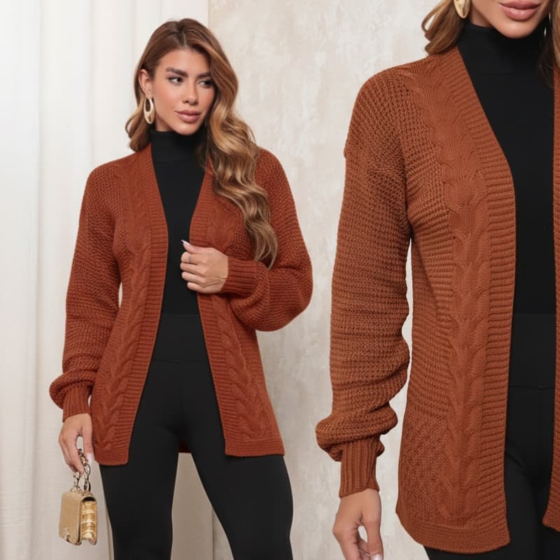 Casaco feminino inverno lã kimono cardigan tricot blusa de frio elegante