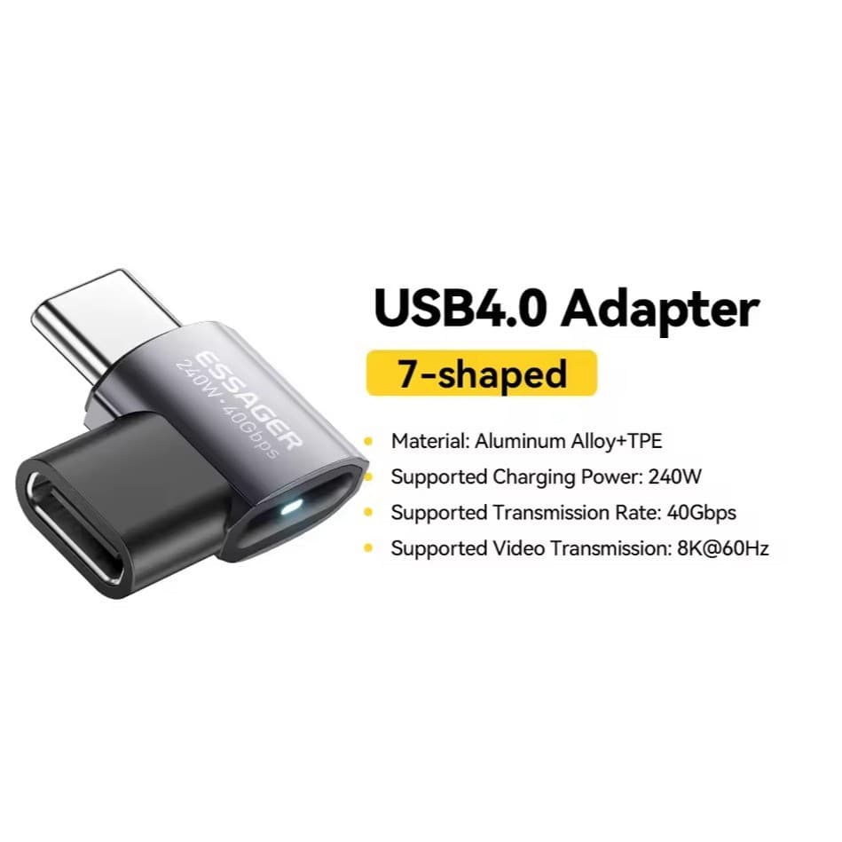 Adaptador USB-C para USB-C SHAPE 240w 40Gbps