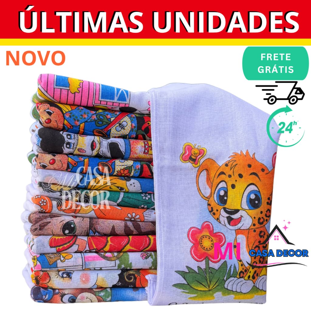 Pano De Prato Estampado Bainha  Peças 100% algodão