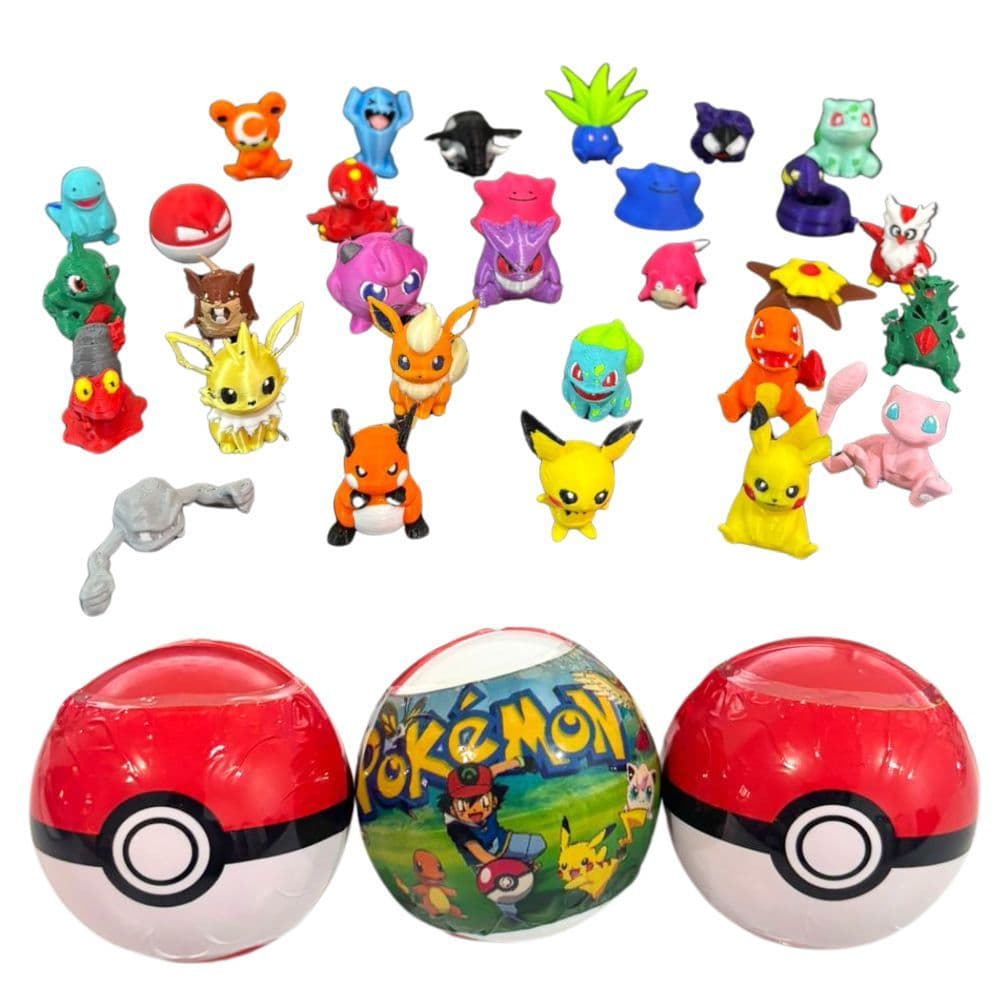 Kit Pokebolas Com Miniaturas Pokemon Lacradas Sortidas Realista 5cm