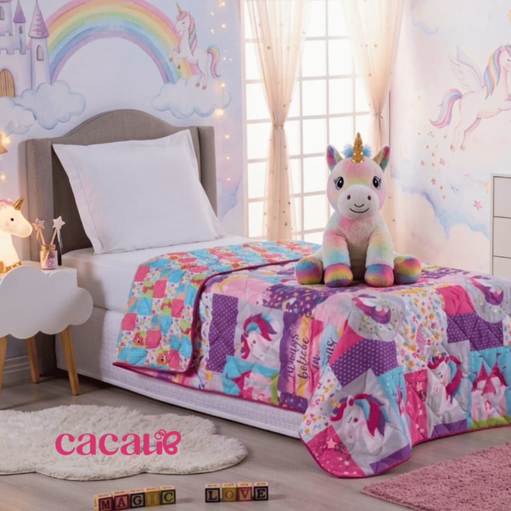 Edredom Infantil Dupla Face Microfibra – Estampas Divertidas e Coloridas