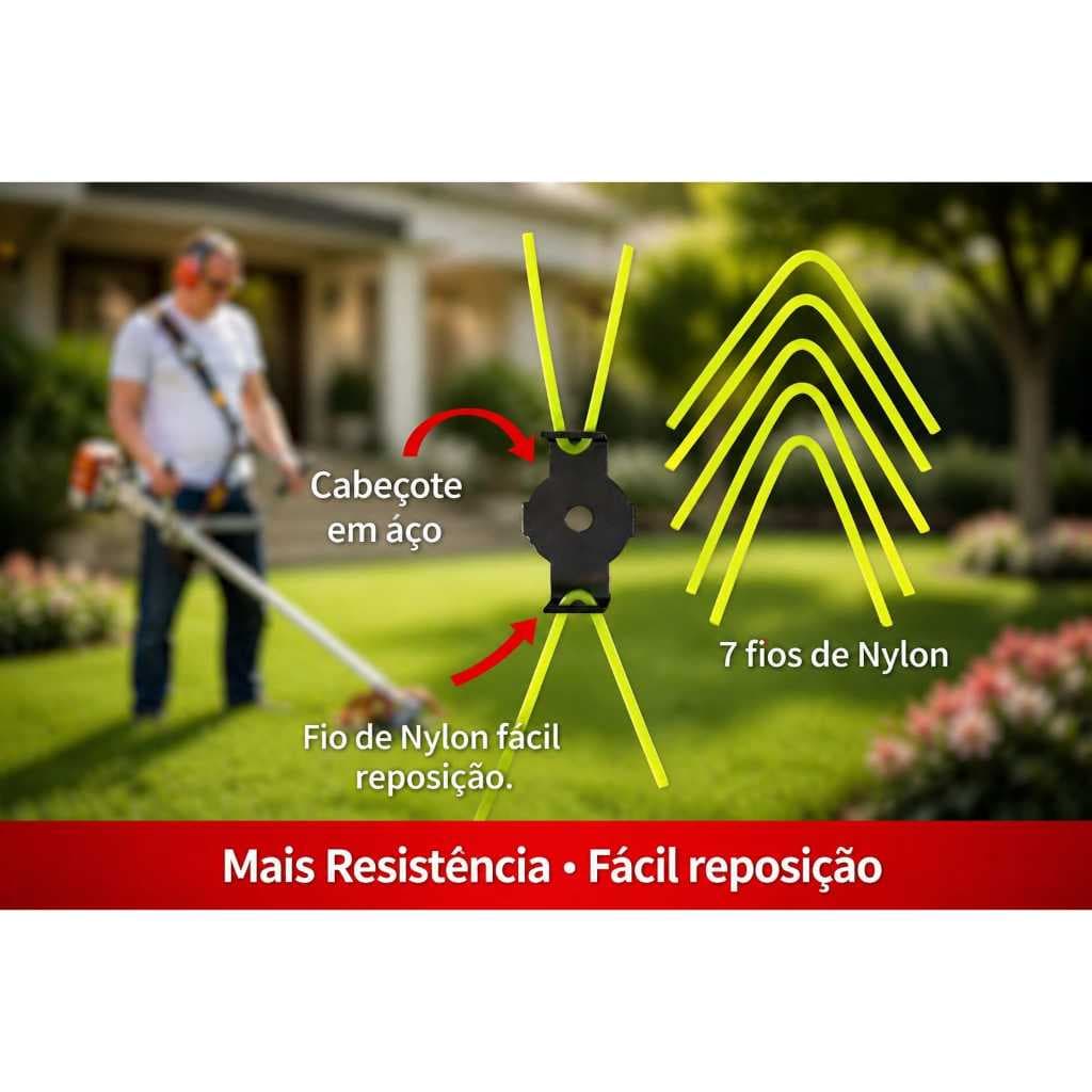 Cabeçote Aparador De Grama em aço Para Roçadeira Elétrica Roçadeira Bateria carretel Nylon