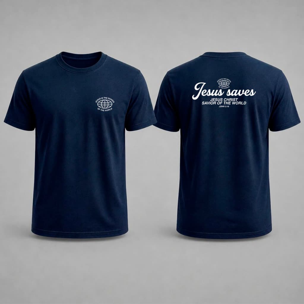 Camiseta Jesus Saves Masculina 100% Algodão Camisa Gospel Cristã Premium Casual Confortável