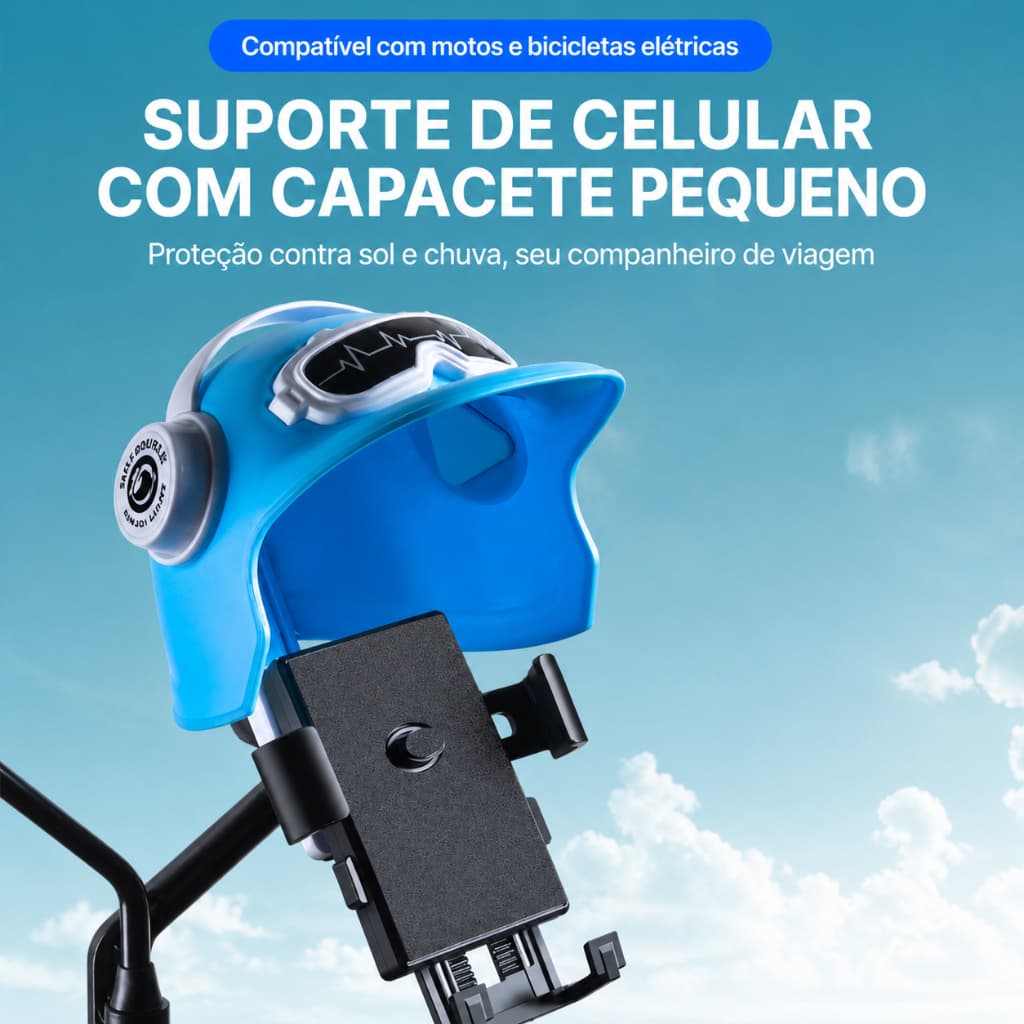 Suporte Celular Moto Bicicleta Impermeável 360° Com Capa Capacete Anti Vibração Universal