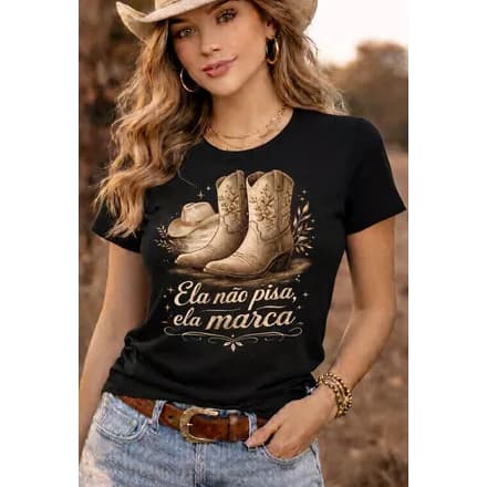T-shirt Feminino Country Club Camiseta Moda Feminina Estilosa Para Rodeio Cavalgada Rural