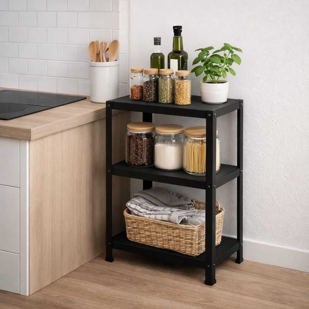 Estante Industrial Mesa de Canto Aparador Armário Multiuso Cozinha Quarto Escritório Lavanderia
