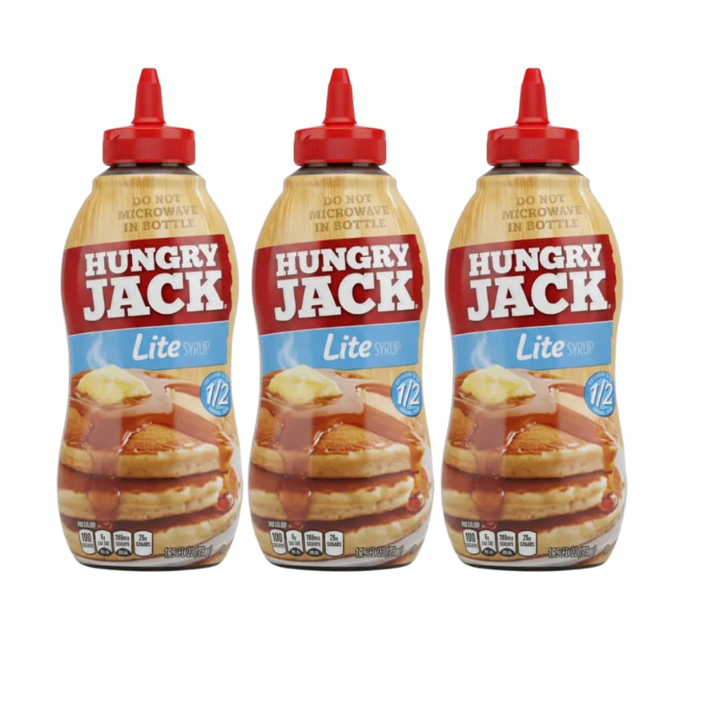 3 Calda Lite Para Panqueca Waffle Hungry Jack Syrup 429ml