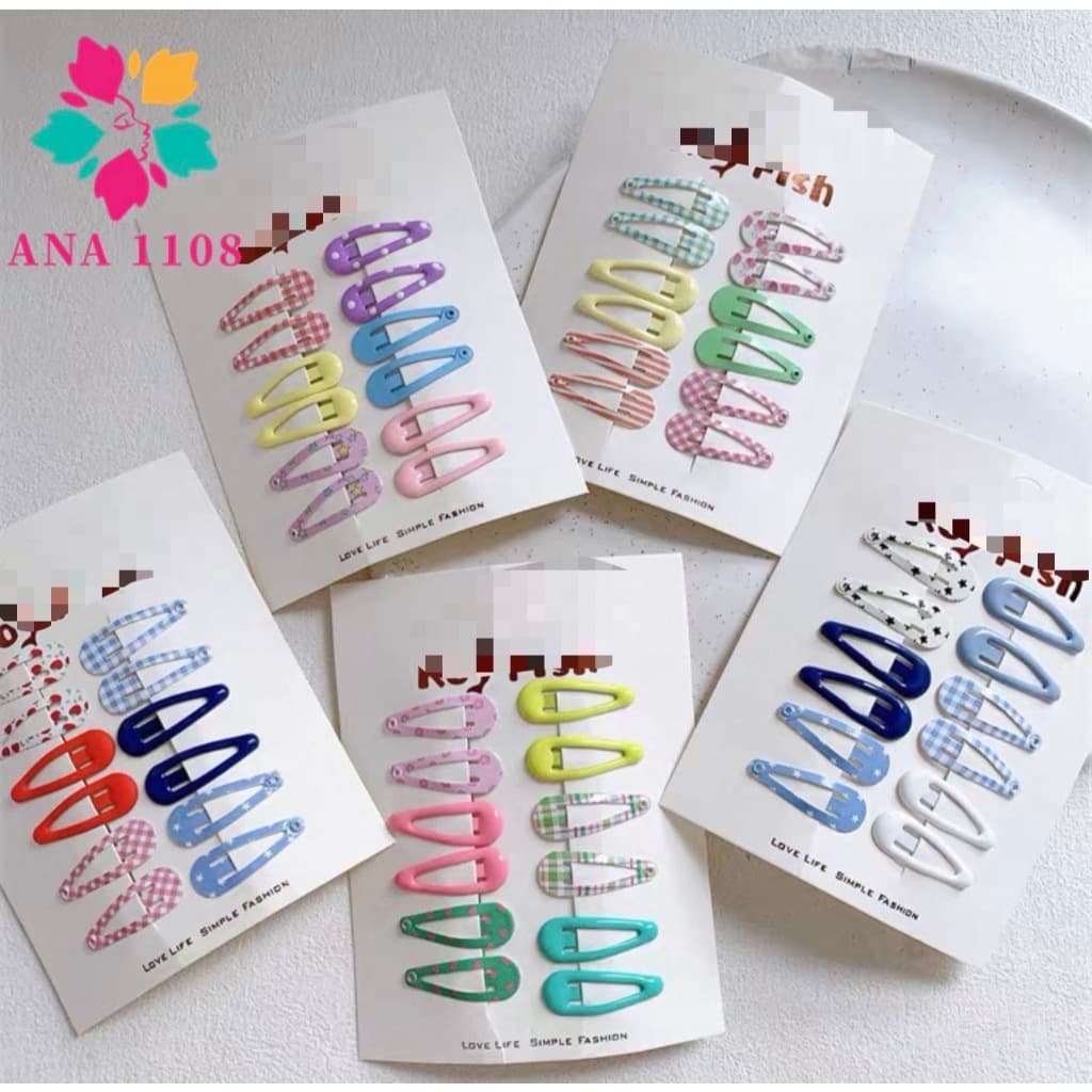 ANA 1108 Presilhas de Cabelo Coloridas Modelo Dopamina/Estampado/Antiderrapantes Para Meninas