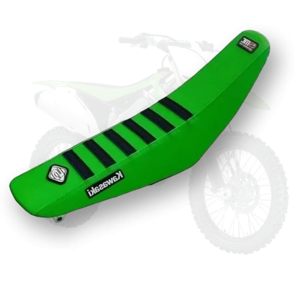 Capa De Banco 5inco Antiderrapante Kx - Kdx - Kxf 250 / 450 emborrachada verde e preta kawasaki todas off road 5inco