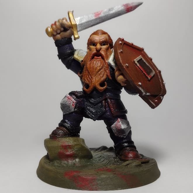 Miniatura Anão Guerreiro 10cm RPG Pintado à Mão Colecionável
