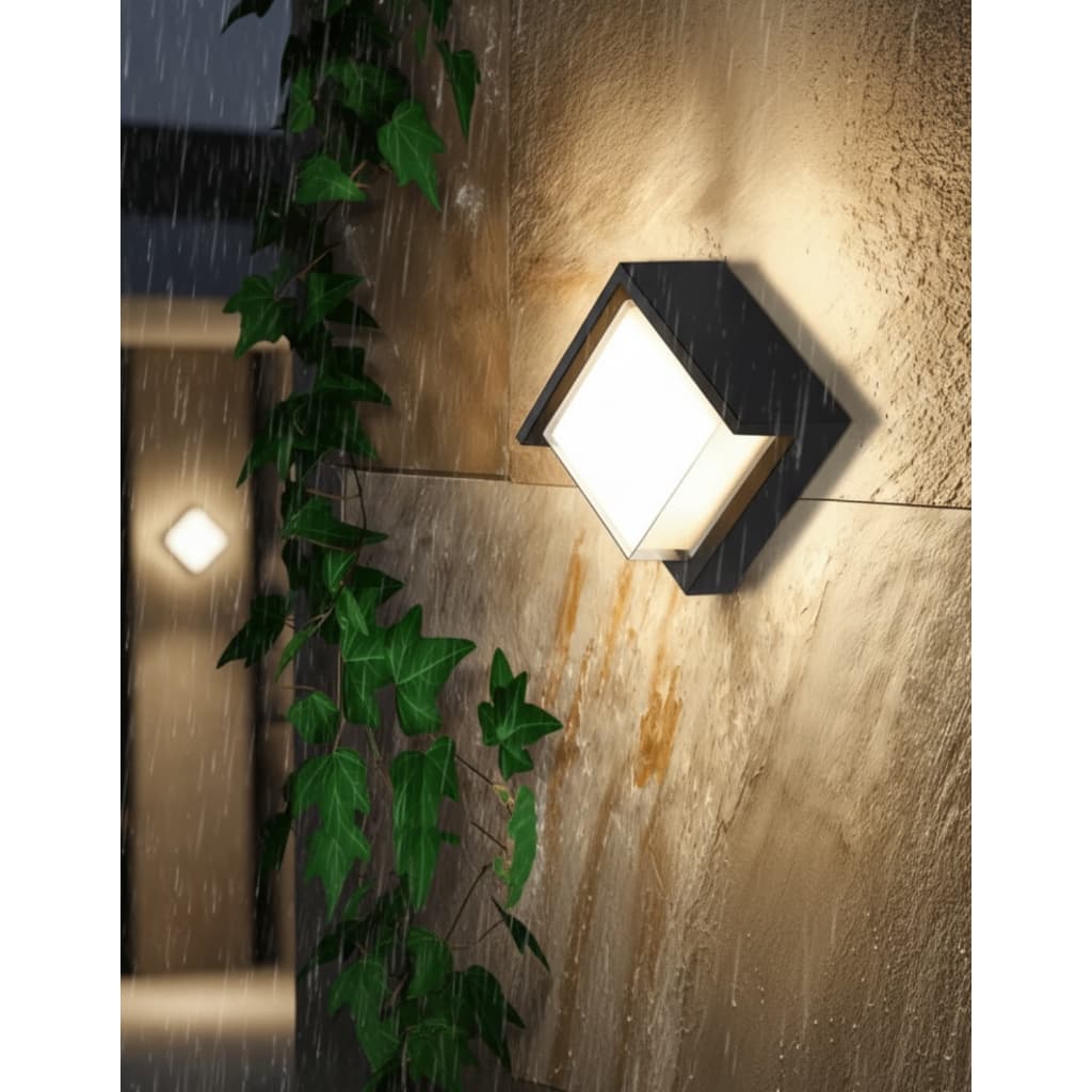 Arandela Sauna 8w Quadrada Preta Prova D'agua Vapor Moderna