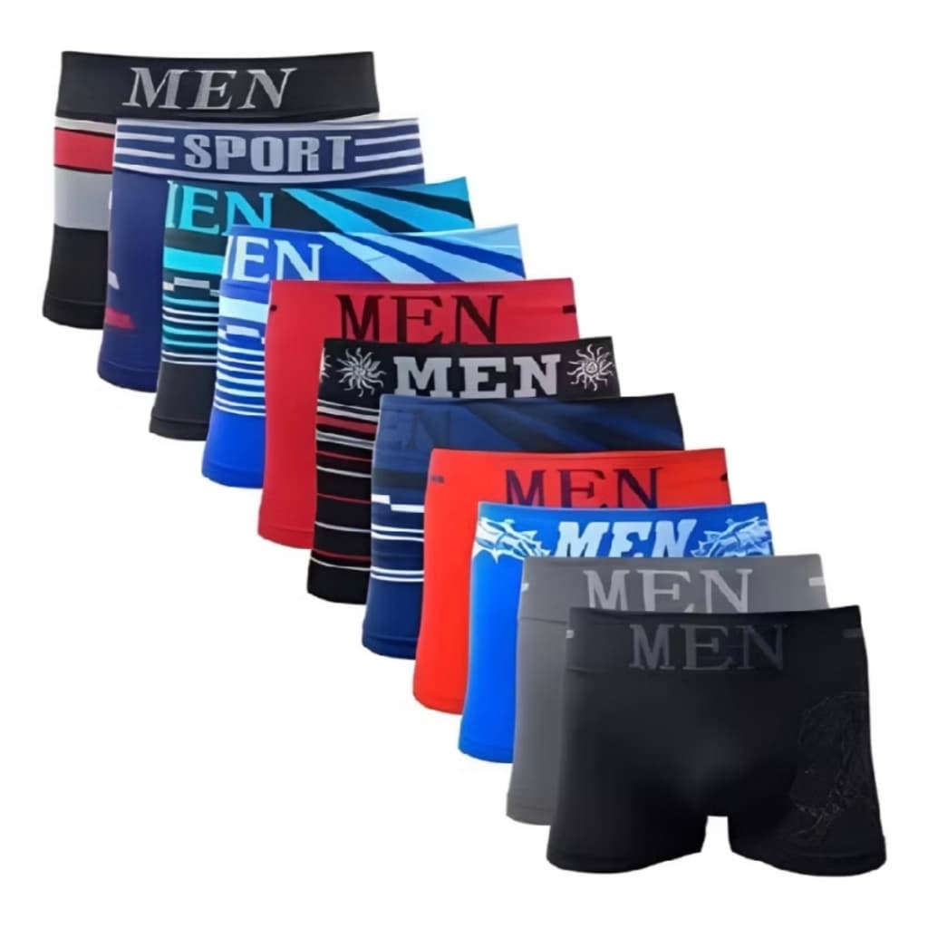 Kit Cueca Boxer Sem Costura Masculina Microfibra 4, 8 ou 10 - Promoção Imperdível