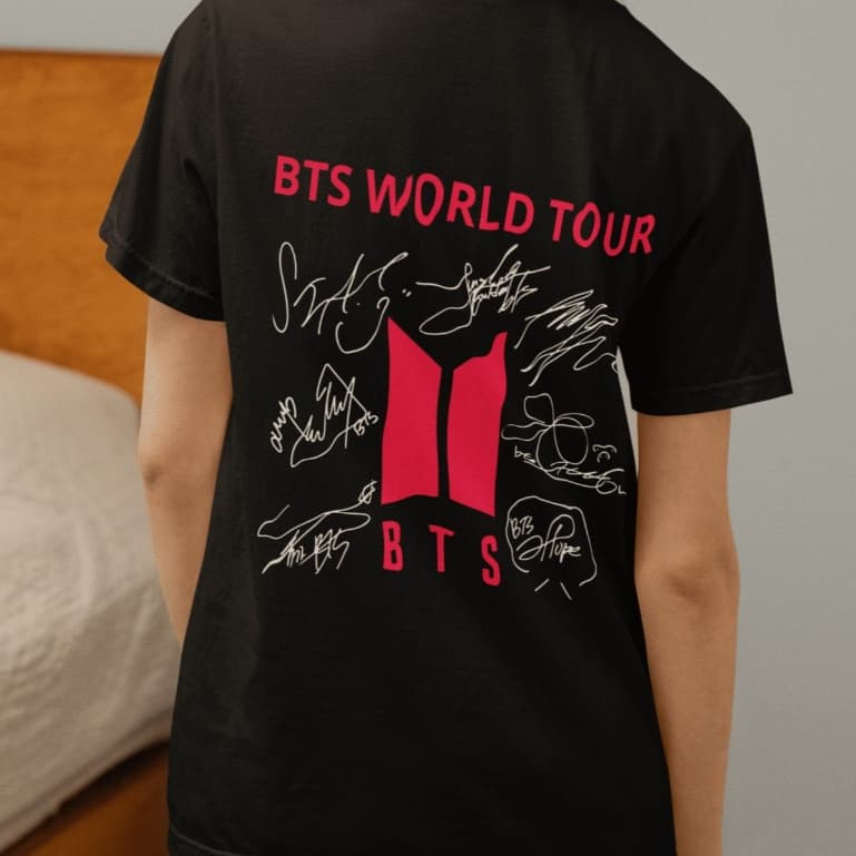 Camiseta Feminina Bts Suga Jimin J-hope Tour Kpop 2026 BR Show Lançamento 100% Algodão