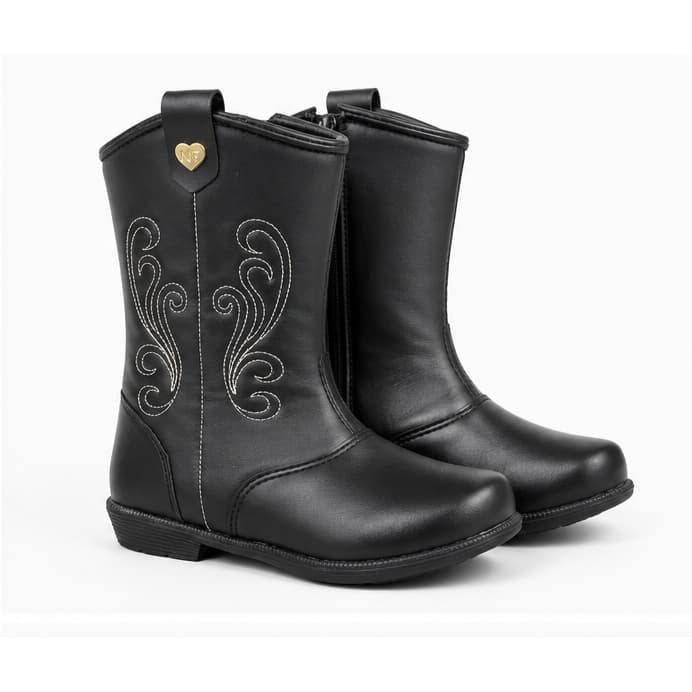 Bota Texana Infantil Feminina Cano Médio Confortável Moda Country