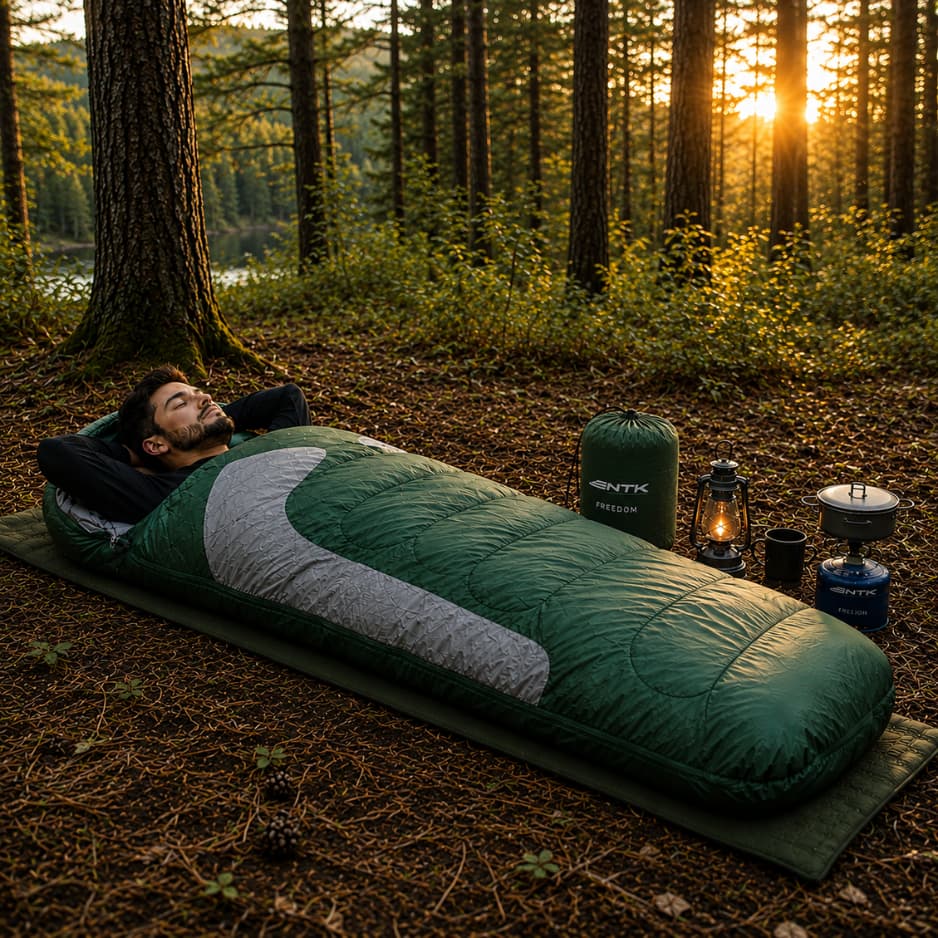 Saco De Dormir Nautika Freedom Solteiro Para Camping Térmico Com Capuz