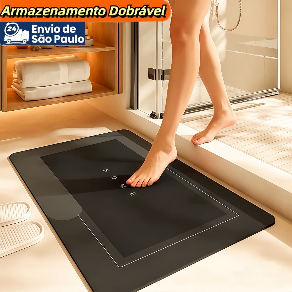 Tapete para Banheiro de Secagem Rápida e Super Absorvente Ideal para Chuveiro Cozinha e Varanda