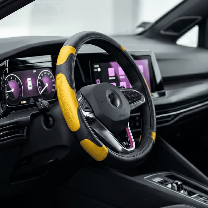Capa Para Volante De Carro Protetora Amarela Universal Borracha Ecológica Silicone 8 Cores Variadas