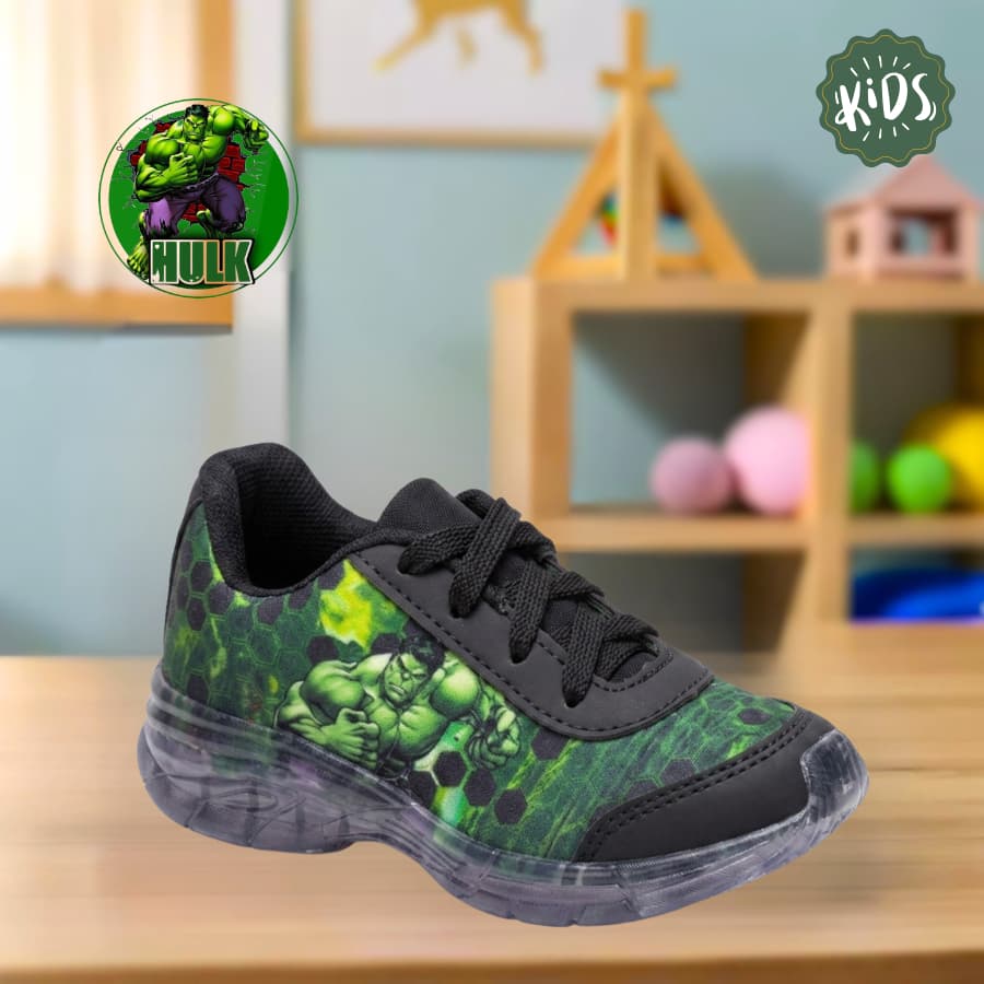 Tenis Incrivel Hulk Infantil Criança Menininho Bem Levinho Confortavel Lançamento