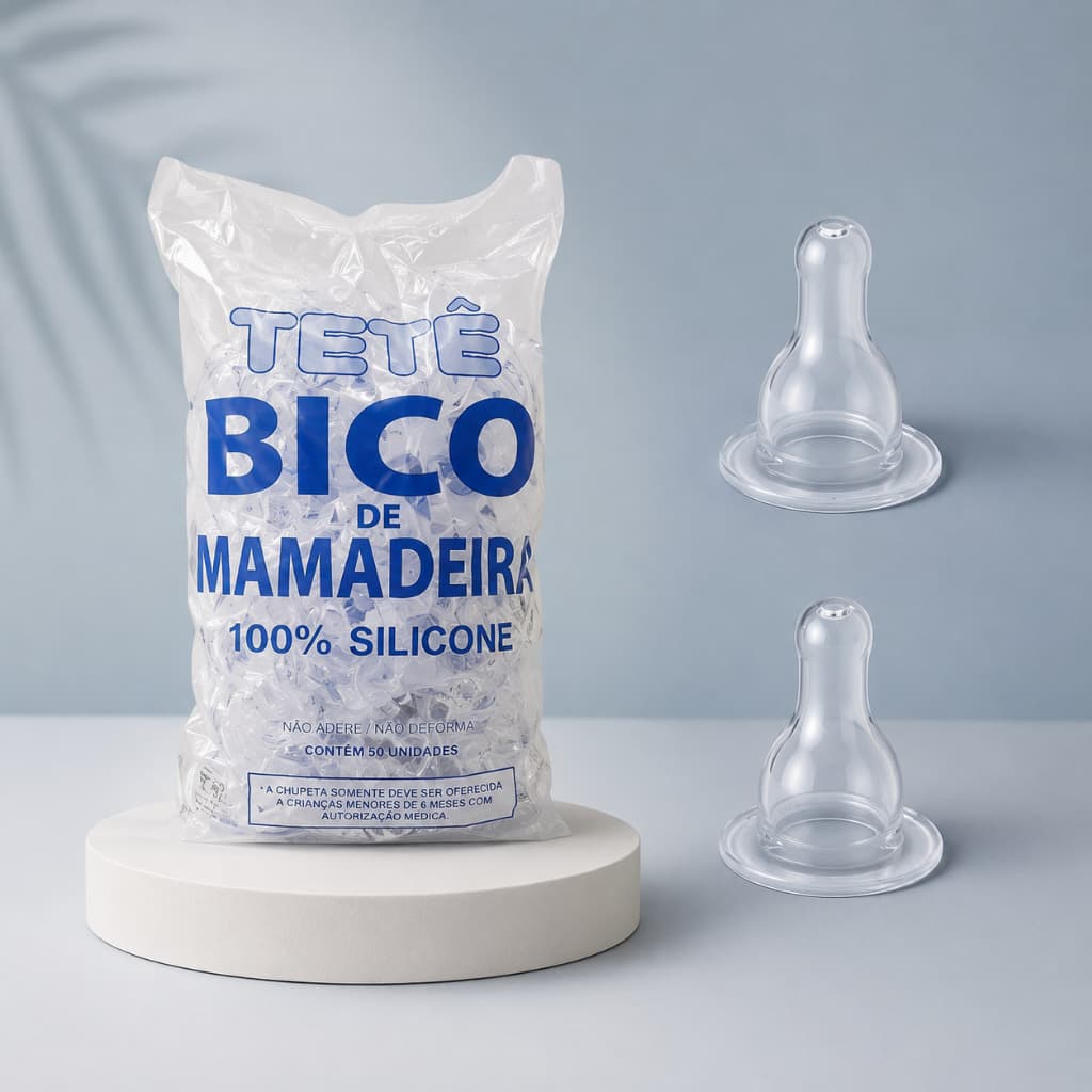 Kit c/ 25 Bico de Mamadeira Redondo  100% Silicone (Tete)