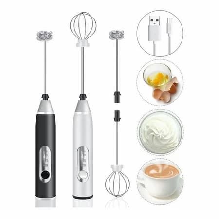 Misturador Elétrico Recarregável Mixer Café Leite Chocolate Espumador Portátil USB