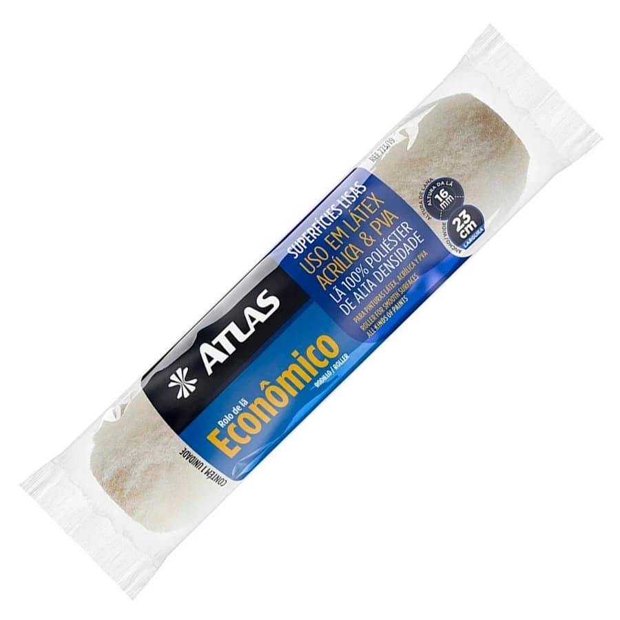 Rolo De Pintura Lã Carneiro Atlas 23cm Alto Rendimento Profissional