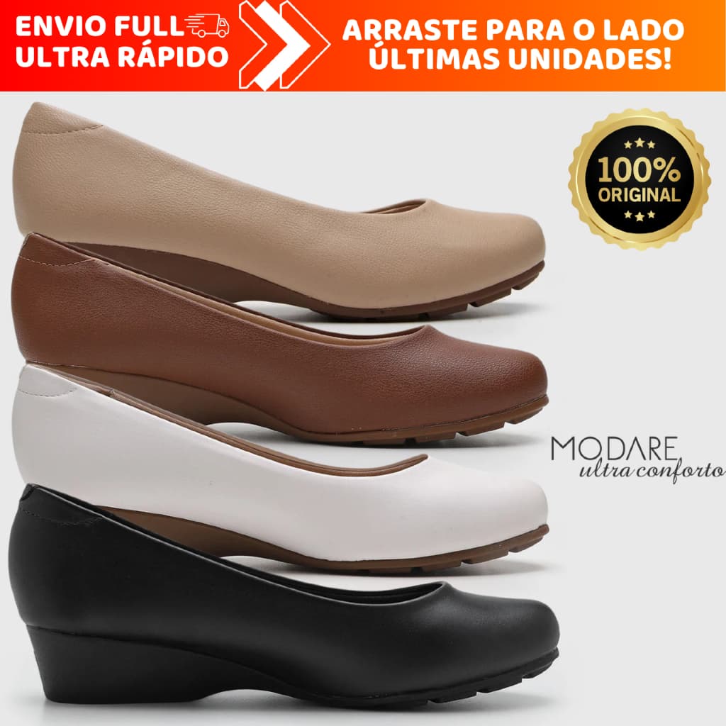 Sapato Feminino Modare Ultra Conforto Fechado Escolar Uniforme e Trabalho