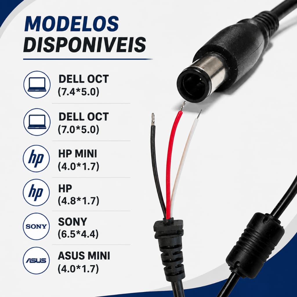 2 Cabo Reparo Reposição Fonte De Notebook - Escolha O Seu Modelo